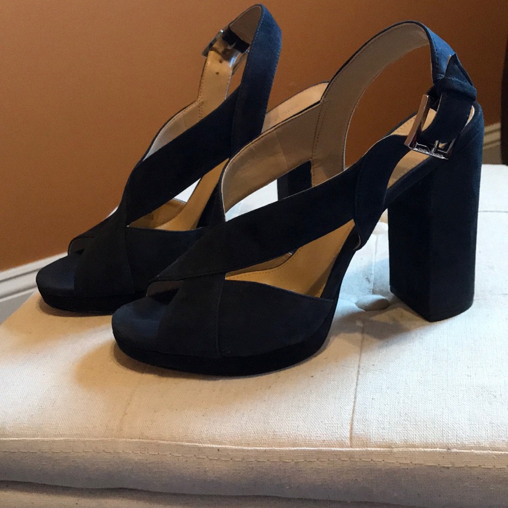 Michael Kors chunky Becky platforms in blue suede